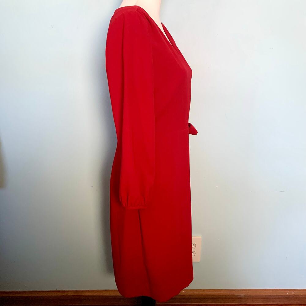 J. Crew Crepe Wrap Dress in Festive Red Size 4 - Picture 4 of 9
